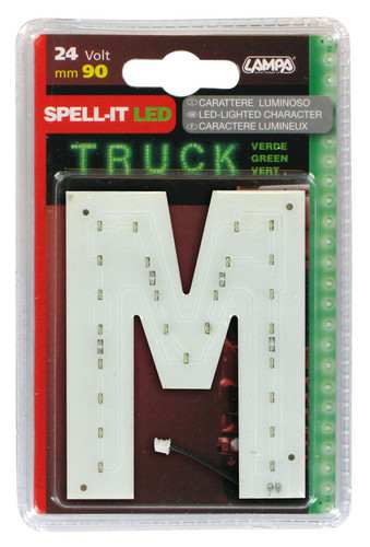 LAMPA Bunting lamp 581952 LED lighting letter "M", SMD-LED, green, 90mm, 24V, waterproof.