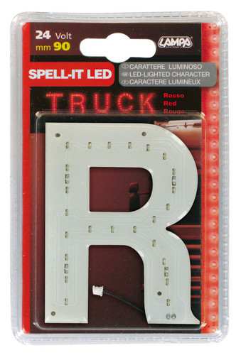 LAMPA Bunting lamp 582170 LED lighting letter "R", SMD-LED, red, 90mm, 24V, waterproof.