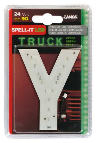 LAMPA Bunting lamp 581964 LED lighting letter "Y", SMD-LED, green, 90mm, 24V, waterproof.