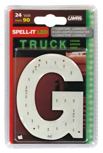 LAMPA Bunting lamp 581946 LED lighting letter "G", SMD-LED, green, 90mm, 24V, waterproof.