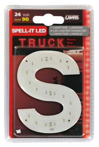 LAMPA Bunting lamp 582171 LED lighting letter "S", SMD-LED, red, 90mm, 24V, waterproof.