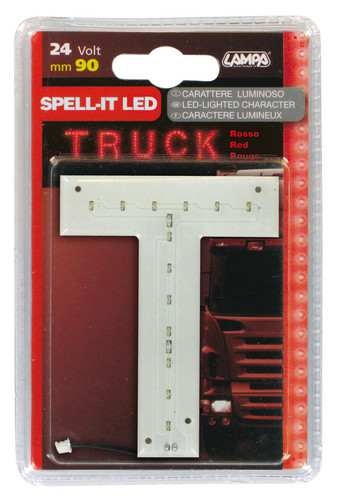 LAMPA Bunting lamp 582172 LED lighting letter "T", SMD-LED, red, 90mm, 24V, waterproof.