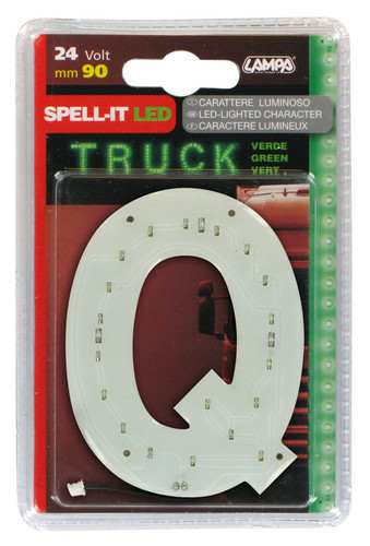 LAMPA Bunting lamp 581956 LED lighting letter "Q", SMD-LED, green, 90mm, 24V, waterproof.