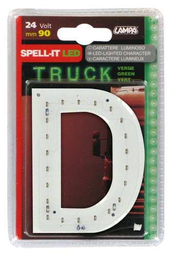 LAMPA Bunting lamp 581943 LED light letter "D", SMD-LED, green, 90mm, 24V, waterproof.