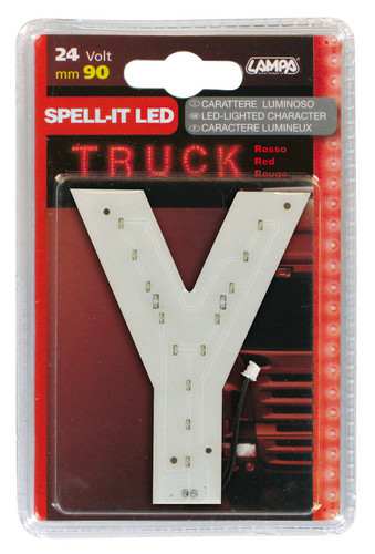 LAMPA Bunting lamp 582177 LED lighting letter "Y", SMD-LED, red, 90mm, 24V, waterproof.