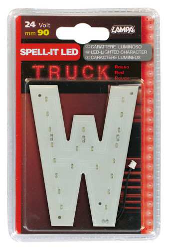 LAMPA Bunting lamp 582175 LED lighting letter "W", SMD-LED, red, 90mm, 24V, waterproof.