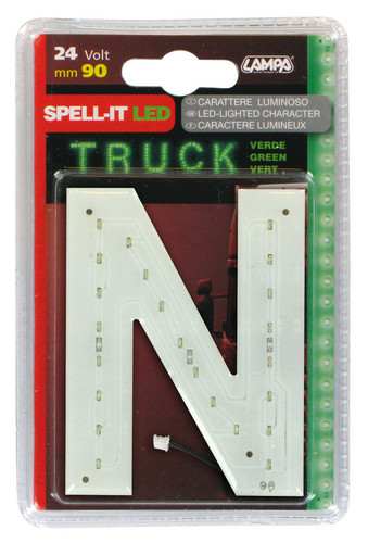 LAMPA Bunting lamp 581953 LED lighting letter "N", SMD-LED, green, 90mm, 24V, waterproof.