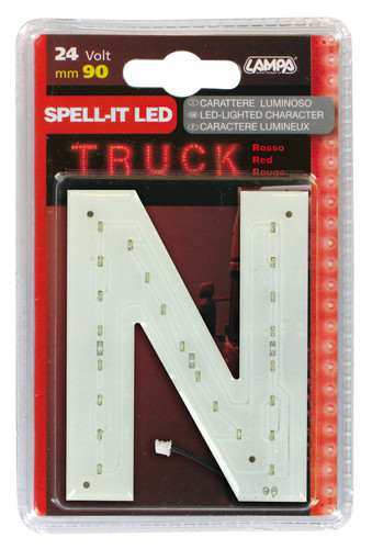 LAMPA Bunting lamp 582166 LED lighting letter "N", SMD-LED, red, 90mm, 24V, waterproof.