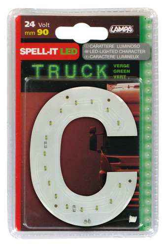 LAMPA Bunting lamp 581942 LED lighting letter "C", SMD-LED, green, 90mm, 24V, waterproof.