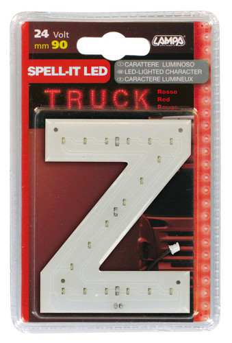 LAMPA Bunting lamp 582178 LED lighting letter "Z", SMD-LED, red, 90mm, 24V, waterproof.