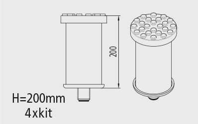 SPACE Säulenerhöhung 733882 Set, 200 mm Höhe mit M30 -Gewindeend für SD -Lift