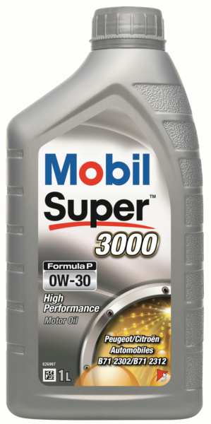 MOBIL Motor oil 10586689 Mobile Super 3000 Formula P 0W30 1L (Completely Synthetic)
Capacity [litre]: 1, Packing Type: Bottle, SAE viscosity class: 0W-30, ACEA specification: C2, Manufacturer Approval: PSA B71 2302, PSA B71 2312, Oil manufacturer recommendation: ACEA C2, Fiat 9.55535-GS1, Customs tariff number: 27101981