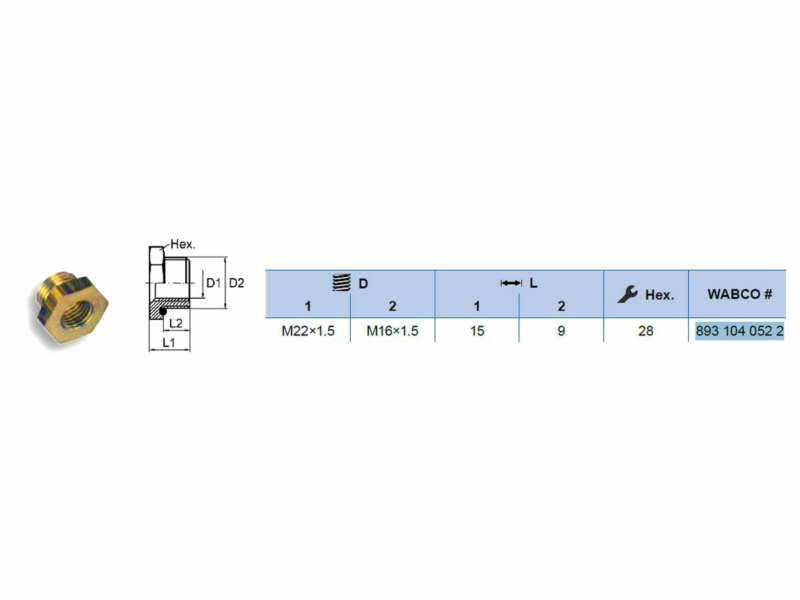 WABCO Rohrverbinder (Druckluft) 651395 Luftsystem, 5 PCs/Paket