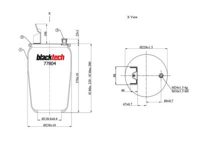 BLACKTECH Air spring semi complet