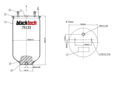 BLACKTECH Air spring semi complet