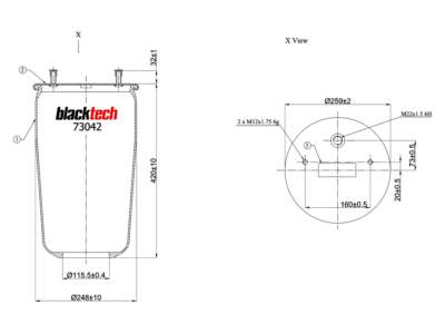 BLACKTECH Air spring semi complet