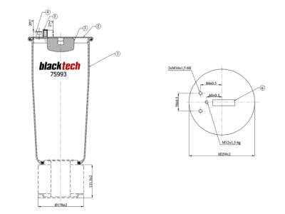 BLACKTECH Air spring semi complet