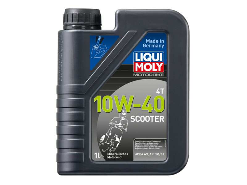 LIQUI-MOLY Motorenöl (Motorrad) 910726 Länge [cm]: 58, Inhalt [Liter]: 1, Gebindeart: Kanister, Viskositätsklasse nach SAE: 10W-40, Spezifikation nach API: SG, SJ 
Inhalt [Liter]: 1, Gebindeart: Kanister, Viskositätsklasse nach SAE: 10W-40, Spezifikation nach ACEA: A3/B4, Spezifikation nach API: SG, SJ
Kann aus Gründen der Qualitätssicherung nicht zurückgenommen werden!