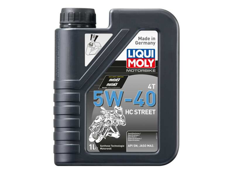 LIQUI-MOLY Motorenöl (Motorrad) 910737 Länge [cm]: 58, Inhalt [Liter]: 1, Gebindeart: Kanister, Viskositätsklasse nach SAE: 5W-40, Spezifikation nach API: SN+, Spezifikation nach JASO: MA2 
Inhalt [Liter]: 1, Gebindeart: Kanister, Viskositätsklasse nach SAE: 5W-40, Spezifikation nach API: SN+, Spezifikation nach JASO: MA2
Kann aus Gründen der Qualitätssicherung nicht zurückgenommen werden!