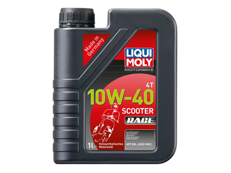 LIQUI-MOLY Motorenöl (Motorrad) 910727 Länge [cm]: 58, Inhalt [Liter]: 1, Gebindeart: Kanister, Viskositätsklasse nach SAE: 10W-40, Spezifikation nach API: SN+, Spezifikation nach JASO: MA2 
Inhalt [Liter]: 1, Gebindeart: Kanister, Viskositätsklasse nach SAE: 10W-40, Spezifikation nach API: SN+, Spezifikation nach JASO: MA2
Kann aus Gründen der Qualitätssicherung nicht zurückgenommen werden!