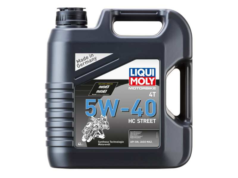 LIQUI-MOLY Motorenöl (Motorrad) 910738 Länge [cm]: 99, Inhalt [Liter]: 4, Gebindeart: Kanister, Viskositätsklasse nach SAE: 5W-40, Spezifikation nach API: SN+, Spezifikation nach JASO: MA2 
Inhalt [Liter]: 4, Gebindeart: Kanister, Viskositätsklasse nach SAE: 5W-40, Spezifikation nach API: SN+, Spezifikation nach JASO: MA2
Kann aus Gründen der Qualitätssicherung nicht zurückgenommen werden!