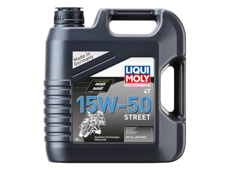 LIQUI-MOLY Motorenöl (Motorrad) 910729 Länge [cm]: 99, Inhalt [Liter]: 4, Gebindeart: Kanister, Viskositätsklasse nach SAE: 15W-50, Spezifikation nach API: SN+, Spezifikation nach JASO: MA2 
Inhalt [Liter]: 4, Gebindeart: Kanister, Viskositätsklasse nach SAE: 15W-50, Spezifikation nach API: SN+, Spezifikation nach JASO: MA2
Kann aus Gründen der Qualitätssicherung nicht zurückgenommen werden!