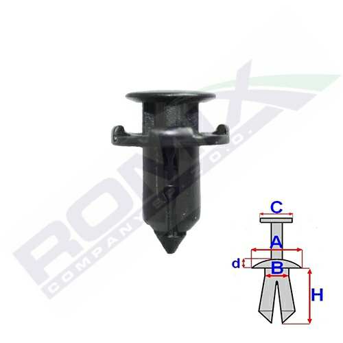 ROMIX Clamp 10628786 Mitsubishi with impression spike, D 8.8 mm, 10 pcs/pack 1.