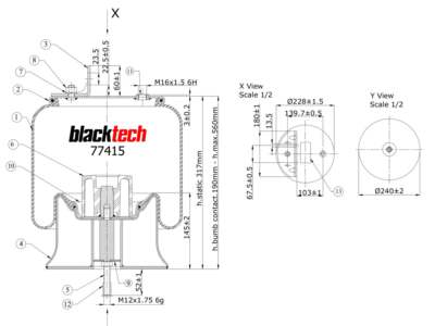 BLACKTECH Federbalg, Luftfederung