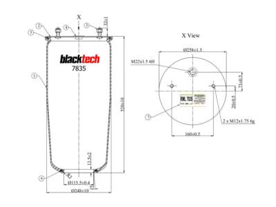 BLACKTECH Air spring semi complet