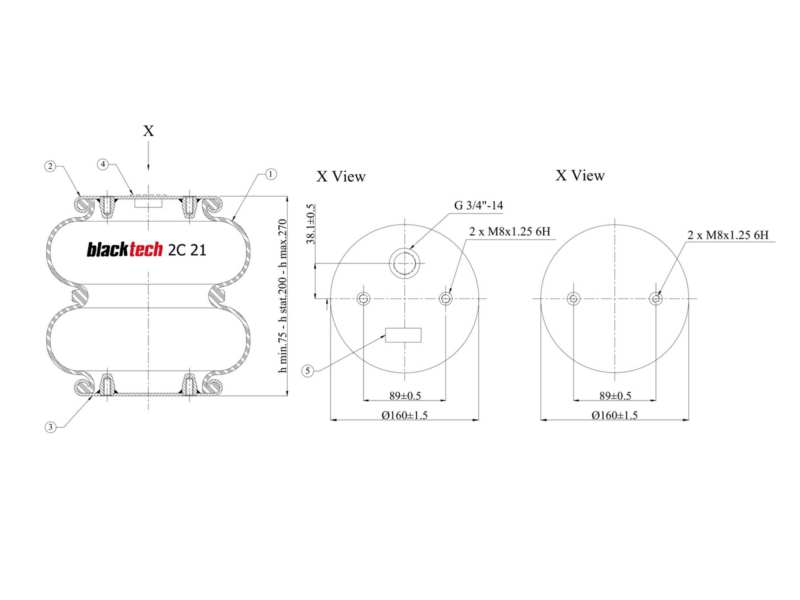 BLACKTECH Luftfeder (mit Ring) 10898571 