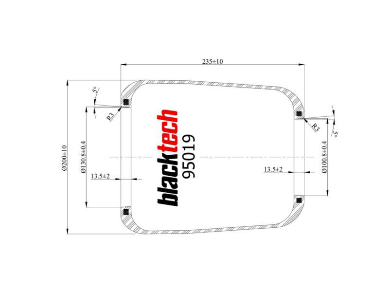 BLACKTECH Gummielement Luftfeder 10769551 Gewicht [g]: 930