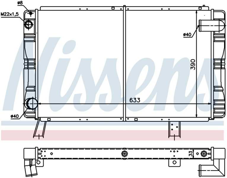 NISSENS Radiator 293352 Copper/bronze
Core Length [mm]: 630, Core Width [mm]: 390, Core Depth [mm]: 33, Cooling fins material: Aluminium, Water Tank Material (radiator): Plastic, Radiator type: Mechanically jointed cooling fins