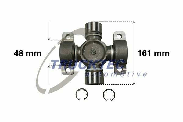 TRUCKTEC AUTOMOTIVE Universal joint 10008415 Diameter [mm]: 48, Supplementary Article/Supplementary Info: with attachment material, Length [mm]: 161