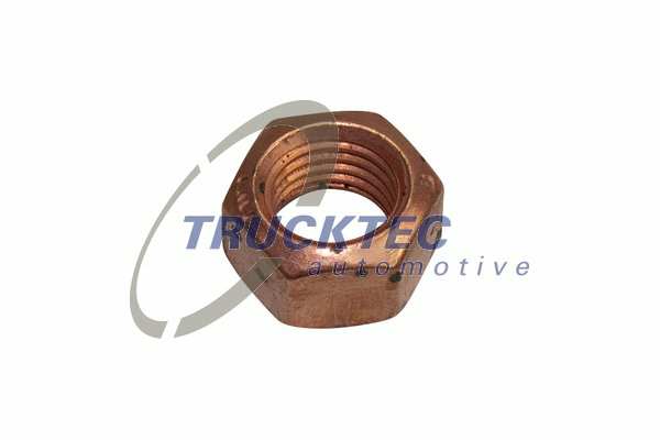 TRUCKTEC AUTOMOTIVE Nut 10008693 Thickness [mm]: 10,4, Internal Thread Size: M10 x 1,5, Quality/ Grade: 8, Spanner Size: 14, Bolt Head-/Nut Design: Male Hex, Material: Steel, Surface: Copper coated, Observe dimensions: