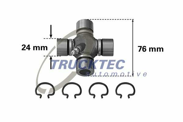 TRUCKTEC AUTOMOTIVE Kreuzgelenk 10160333 Längswelle
Gelenkdurchmesser [mm]: 76, Zapfendurchmesser [mm]: 24