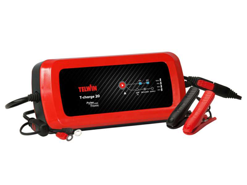 TELWIN Batterieladegerät 11008698 T-Charge 20 12 V/24 V Füllstrom: 8a (12 V), 4a (24 V), 5-180AH für Batterie, 230 V/115W 1.