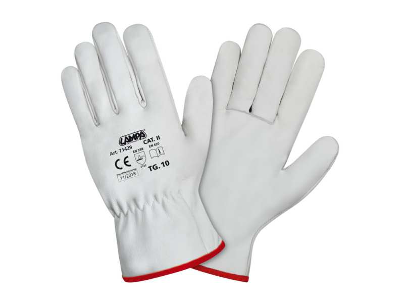 LAMPA Labour safety gloves 11025519 Cohale, white, size 10, thickness: 1.1-1.30 mm, approval: CE EN 388 - EN 420 1.