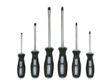 LAMPA Screwdriver Set 11025632 Set, 6 pieces, CR-VA, soft two-component grip, flat: 0.8x4x75, 1.20x6x100, 1.25x8x150 mm, Phillips: Ph1x75, Ph2x100, Ph3x150 mm 1.