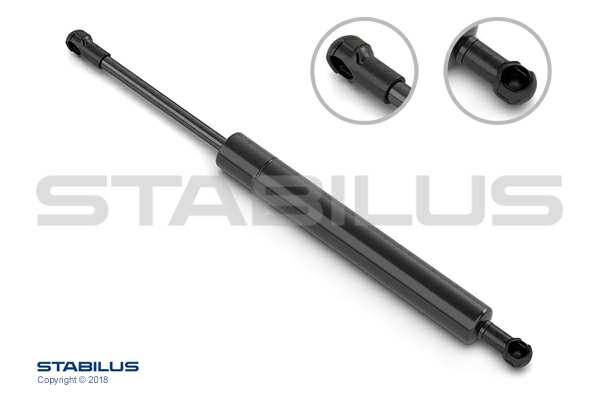 STABILUS Gasfeder 156190 Gehäuselänge [mm]: 171, Länge [mm]: 295, Durchmesser der Befestigungspunkte [mm]: 12,7, Gehäusedurchmesser [mm]: 15, Kolbenstangendurchmesser [mm]: 6, Einbauposition: vorne links, vorne rechts, Hub [mm]: 100