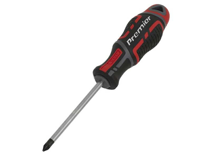 SEALEY Phillips screwdriver 11036107 Pozi # 1 x 75mm Gripmax®, CR-VA, Magnetized Mountain