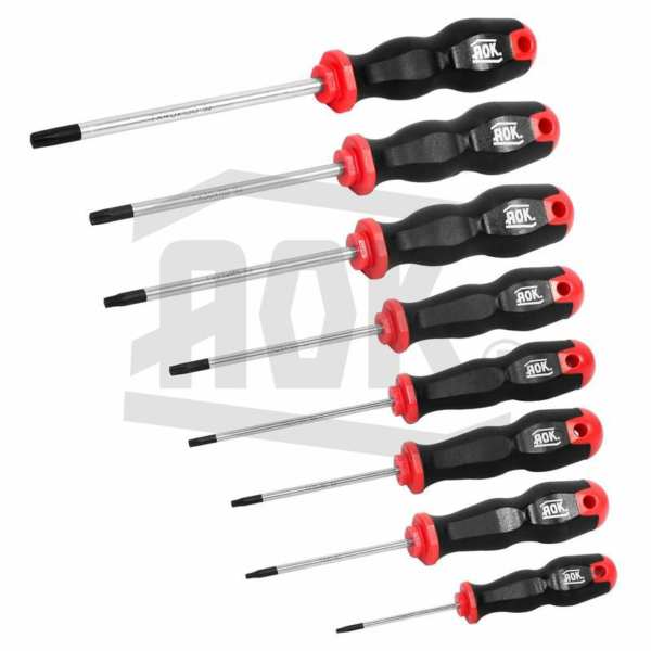 AOK Screwdriver Set 349458 8 pcs set, Torx, TH8, TH10, TH15, TH20, TH25, TH27, Th30, TH40 1.