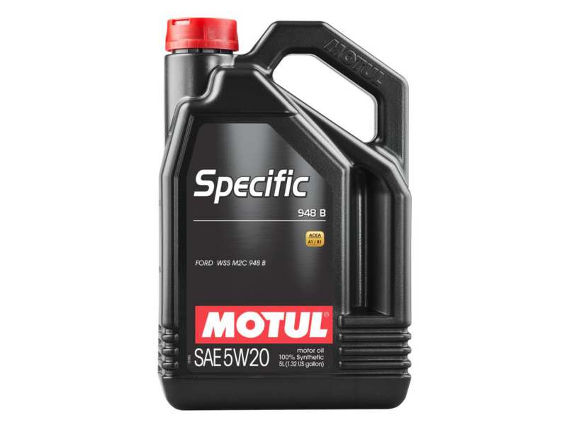 MOTUL Motorenöl 11051532 Inhalt [Liter]: 5, Viskositätsklasse nach SAE: 5W-20, Spezifikation nach ACEA: A1/B1, Spezifikation: API PERFORMANCE SN, Herstellerfreigabe: 913 B, 913 C, 925 A &amp; 925 B), FORD WSS M2C 948 B, kompatibel 913 A, STJLR.03.5004 
Inhalt [Liter]: 5, Gebindeart: Kanister, Viskositätsklasse nach SAE: 5W-20, Herstellerfreigabe: FORD WSS-M2C948-B, JAGUAR STJLR.03.5004, Spezifikation nach ACEA: C5, Spezifikation nach API: SN
Kann aus Gründen der Qualitätssicherung nicht zurückgenommen werden!