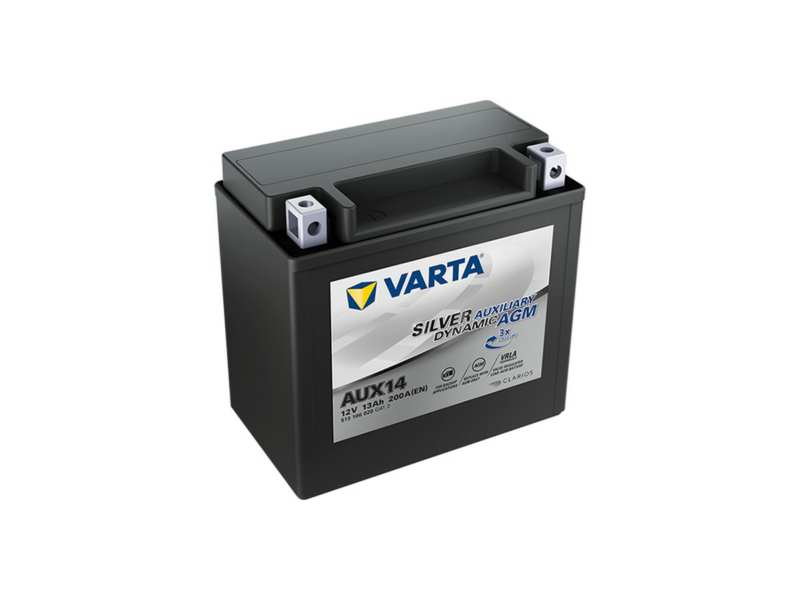 VARTA Battery 11052922 Voltage [V]: 12, Battery Capacity [Ah]: 13, Cold-test Current, EN [A]: 200, Post Positions: 1, Hold-down Type: B00, Length [mm]: 150, Width [mm]: 87, Height [mm]: 146 Technical Information: For backup applications EN compliant degassing hole Flame arrestor Maintenance free
Voltage [V]: 12, Battery Capacity [Ah]: 13, Cold-test Current, EN [A]: 200, Post Positions: 1, Terminal Type: M6, Hold-down Type: B00, Length [mm]: 150, Width [mm]: 87, Height [mm]: 146, Battery: AGM Battery Technical Informa