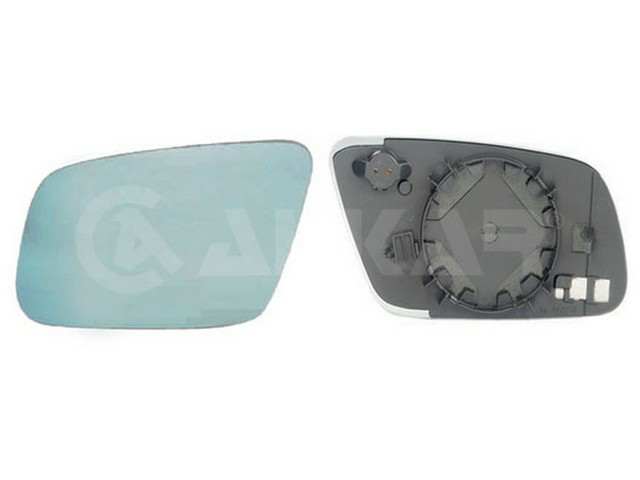 ALKAR Mirror flat 147795 Fitting Position: Left, only in connection with: OEM, Left-/right-hand drive vehicles: for left-hand drive vehicles, Outer/Inner Mirror: Heatable, Blue-tinted, Aspherical