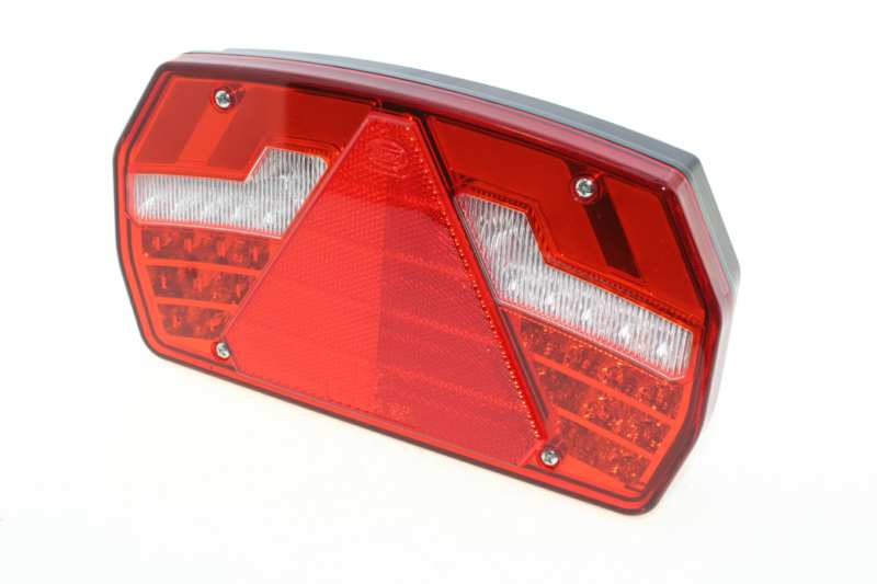 DASTERI rear light (trailer) 11049694 Right, rear, 6-function, triangle prism, reversing lamp, LED, 10-30V, S: 1.5W T: 2W D.I: 1.5W F: 4W R: 1.5W, ECE: E9-22054, Protection: IP67, Connection: AMP 1.