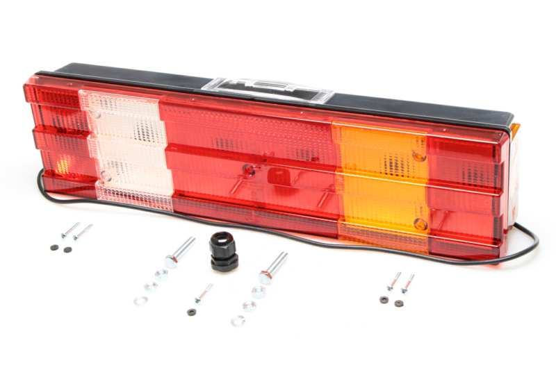 DASTERI Rear light (universal) 11049811 Left, rear, 7 functional, width indicator, reflector, license plate lighting, reversing lamp, bulb: P21W, R5W, 12/24V, 4x21W, 3x10W, ECE: E2-8147, Connection: PG Plug 1.