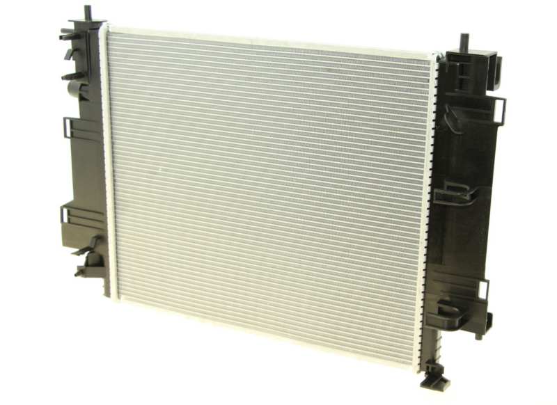 NISSENS Radiator 10371893 Cooling fins material: Aluminium, Core Depth [mm]: 16, Core Length [mm]: 480, Core Width [mm]: 397, Inlet O [mm]: 28, Outlet O [mm]: 28, Radiator type: Brazed cooling fins, Supplementary Article/Info 2: without expansion tank, Supplementary Article/Supplementary Info: without gasket/seal, Water Tank Material (radiator): Plastic Technical Information: Radiator with 5mm system-Advanced technology with higher power effect 1.