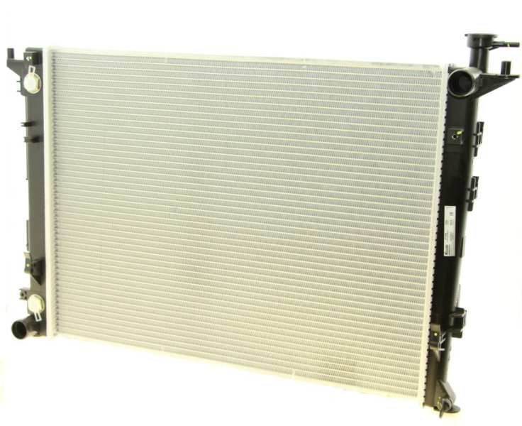 NISSENS Radiator 10400146 Cooling fins material: Aluminium, Core Depth [mm]: 16, Core Length [mm]: 635, Core Width [mm]: 468, Inlet O [mm]: 35, Outlet O [mm]: 35, Radiator type: Brazed cooling fins, Supplementary Article/Info 2: without expansion tank, Supplementary Article/Supplementary Info: with oil cooler, without gasket/seal, Water Tank Material (radiator): Plastic 1.