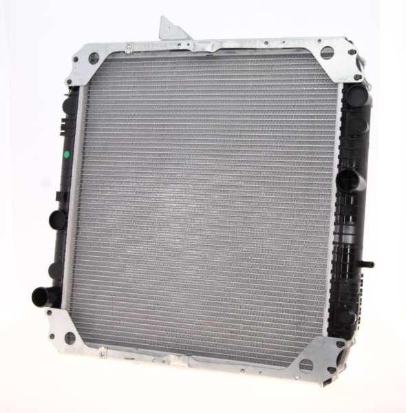 NISSENS Radiator 292975 Cooling fins material: Aluminium, Core Depth [mm]: 26, Core Length [mm]: 543, Core Width [mm]: 599, Inlet O [mm]: 42, Outlet O [mm]: 42, Radiator type: Brazed cooling fins, Supplementary Article/Info 2: with cap, without expansion tank, with frame, Supplementary Article/Supplementary Info: without gasket/seal, Water Tank Material (radiator): Plastic 1.
