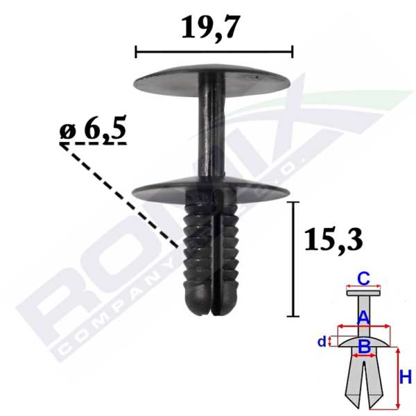 ROMIX Clamp 11112152 Audi - Skoda - Seat, with impression spikes, 10 pcs/pack